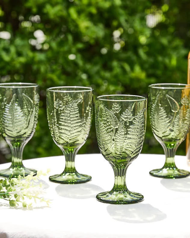 Green Leaf Wine Goblet