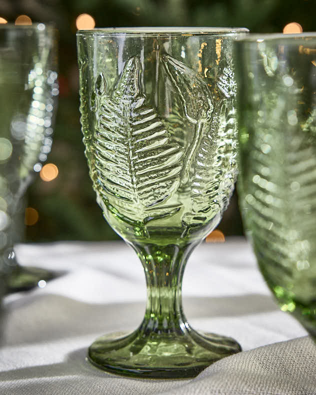 Green Leaf Wine Goblet