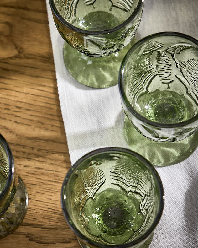 Glassware Sets Wine Goblets - Fern Leaf Glassware Collection