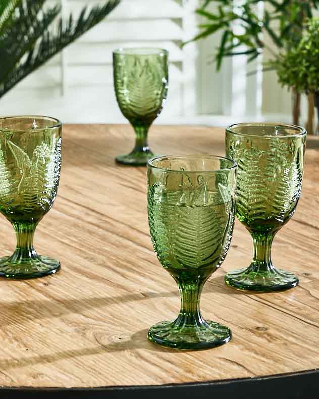 Glassware Sets Highball Glasses - Fern Leaf Glassware Collection