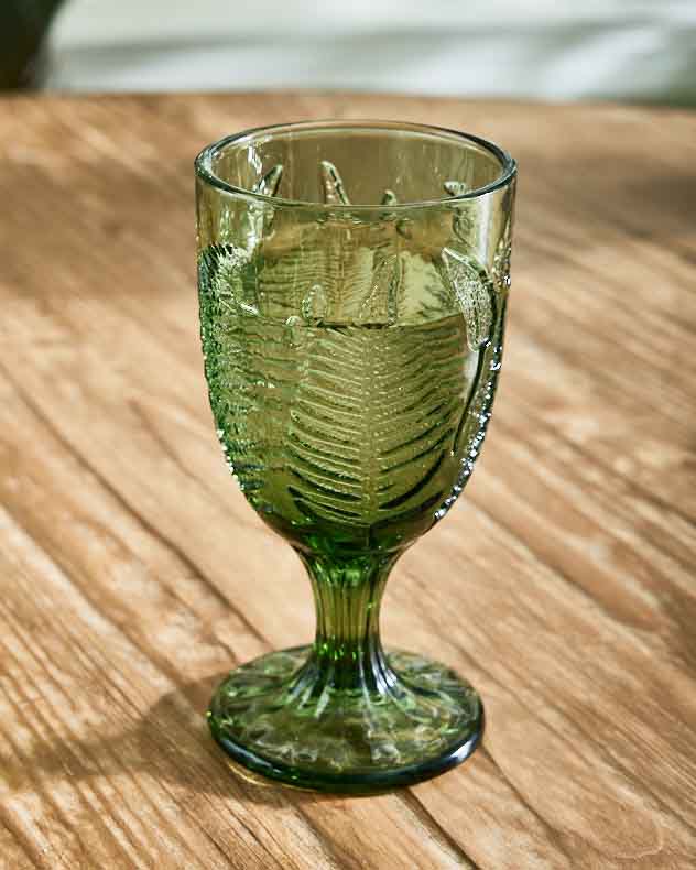 Wine Glasses - Green Leaf Wine Goblet