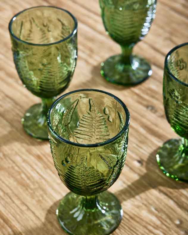 Wine Glasses - Green Leaf Wine Goblet