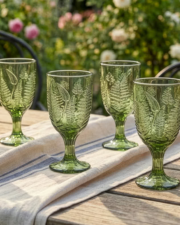 Green Leaf Wine Goblet