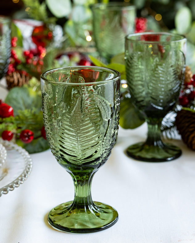 Green Leaf Wine Goblet