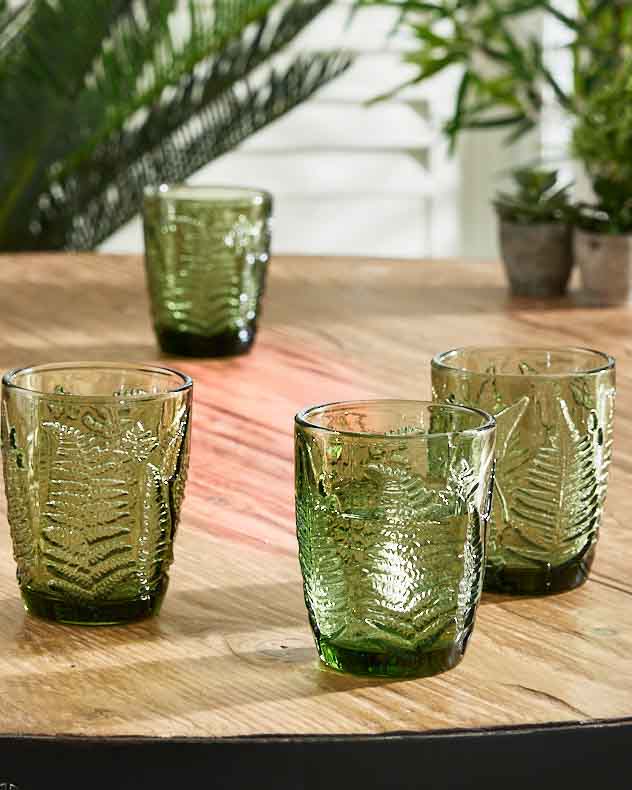 Glassware Sets Highball Glasses - Fern Leaf Glassware Collection