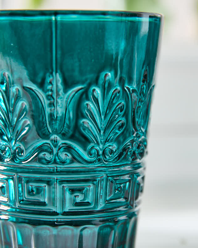 Set of 2 Blue Art Deco Tumblers