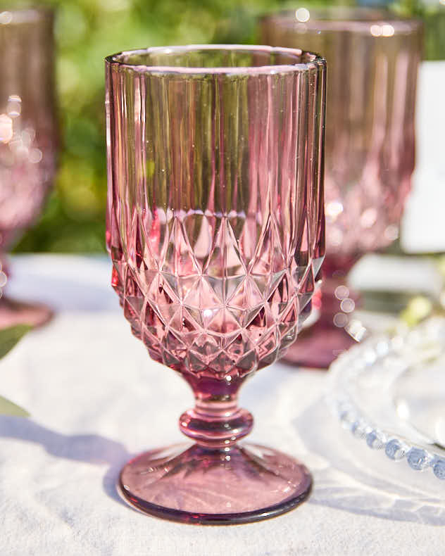 Wine Glasses Set of 4 - Amethyst Diamond Wine Goblet