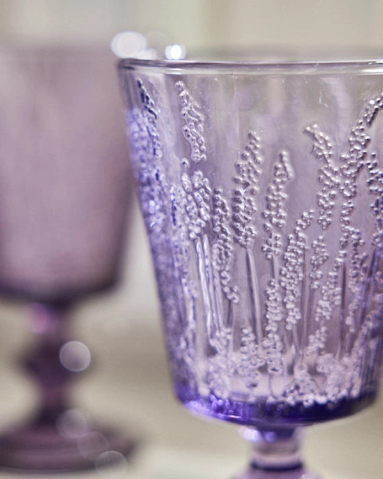 Lavender Wine Goblet closeup