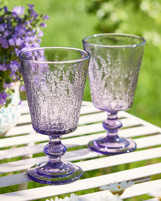 Wine Glasses Set of 4 - Lavender Wine Goblet