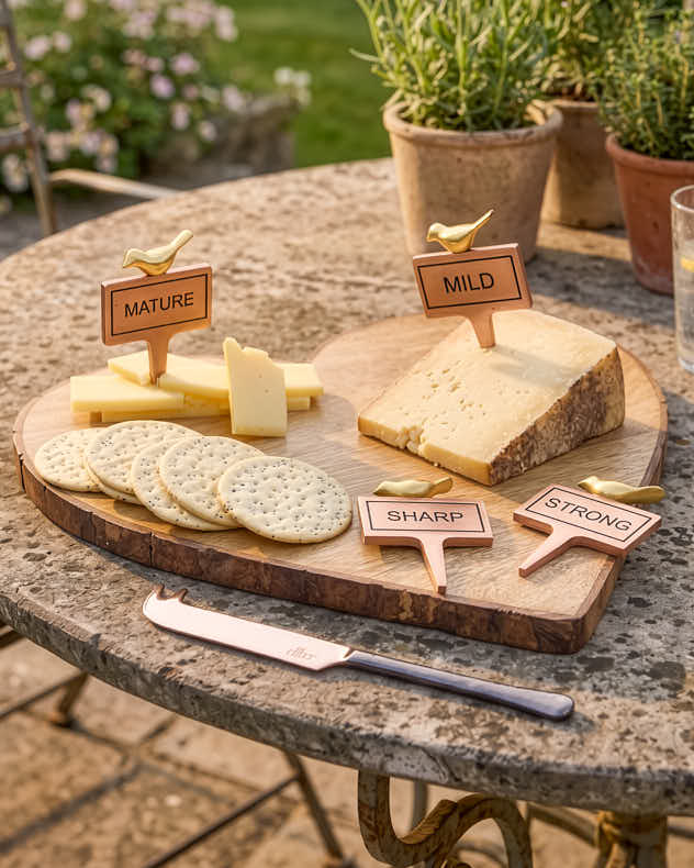 Set of 4 Cheese Markers &amp; Knife