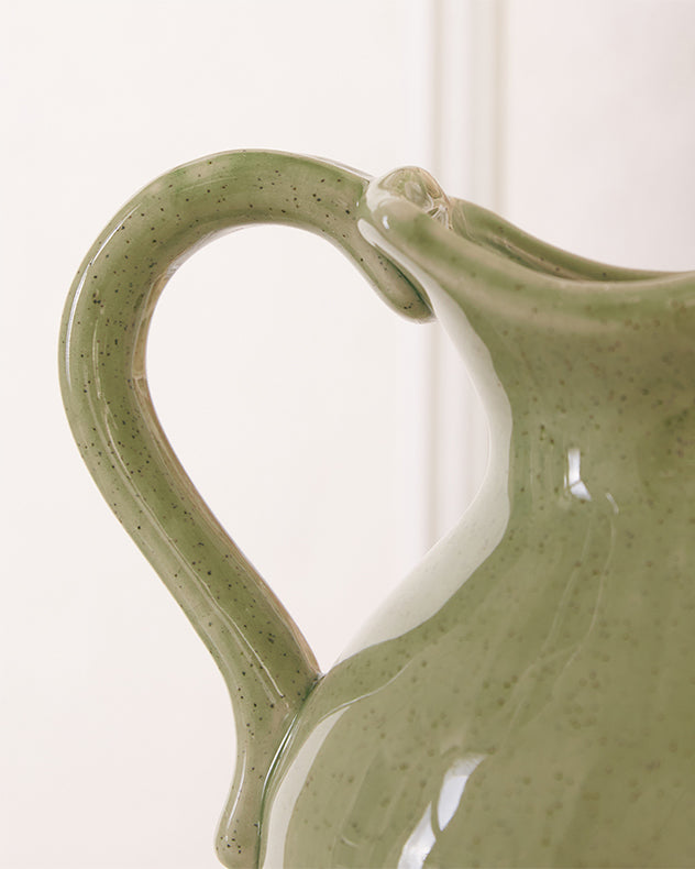 Green and White Two Tone Jug Vase