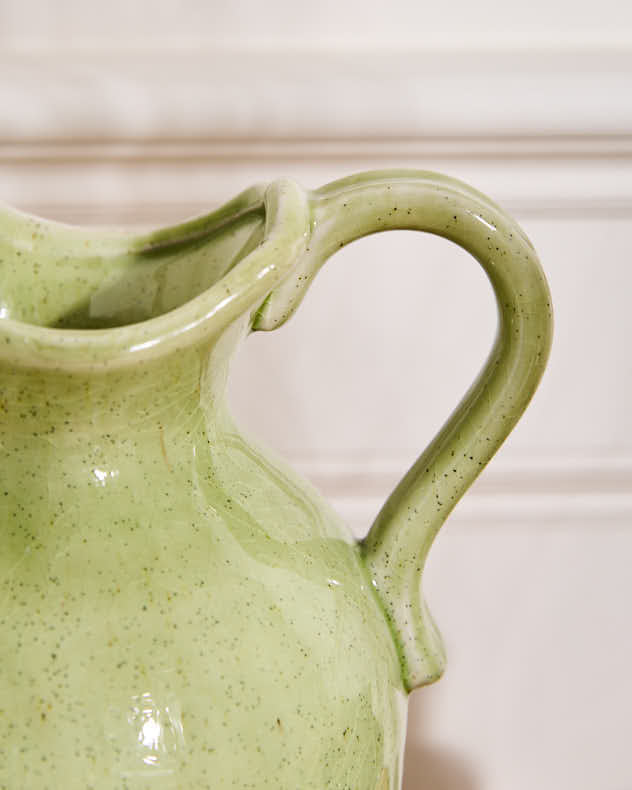 Green & White Two Tone Jug Vase