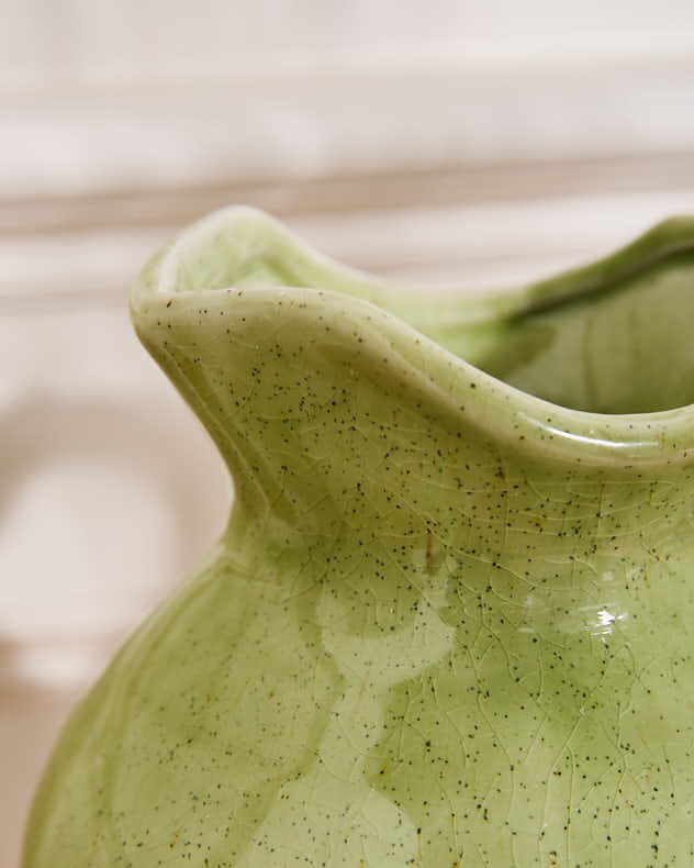 Vases - Green &amp; White Two Tone Jug Vase