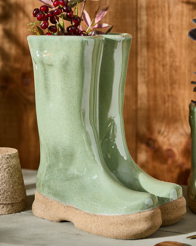 Large Green Welly Boot Planter