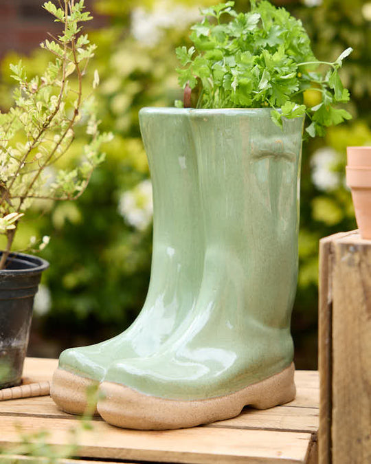 Luna Bloom Floral Print Welly Boot Planter