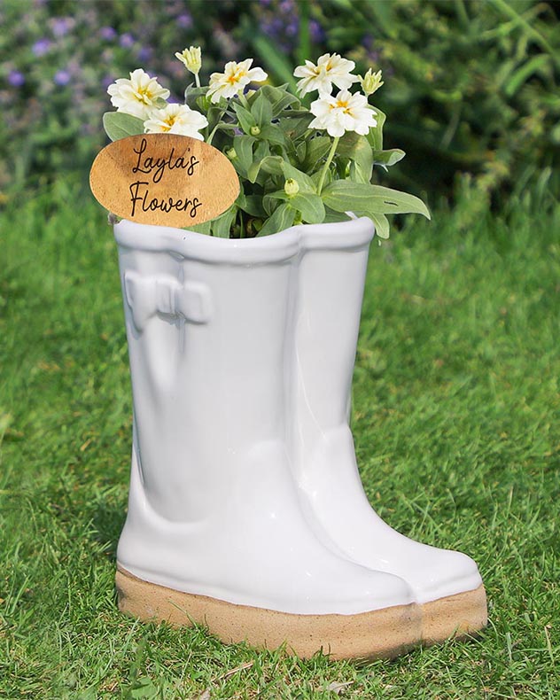 Petite jardinière Wellie personnalisée