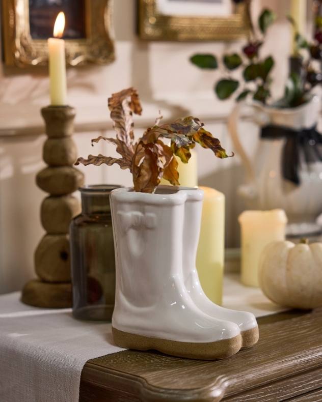 Halloween Ghost White Welly Planter