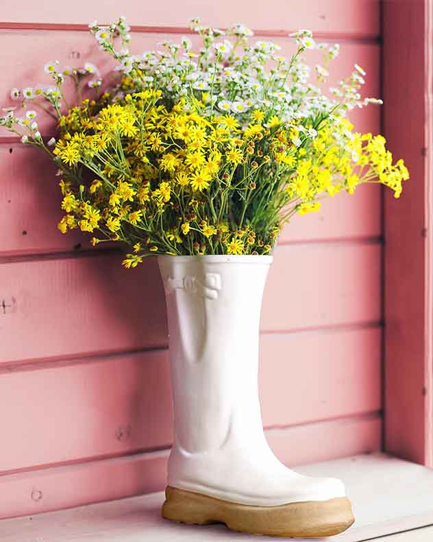 White Ceramic Single Wellington Planter