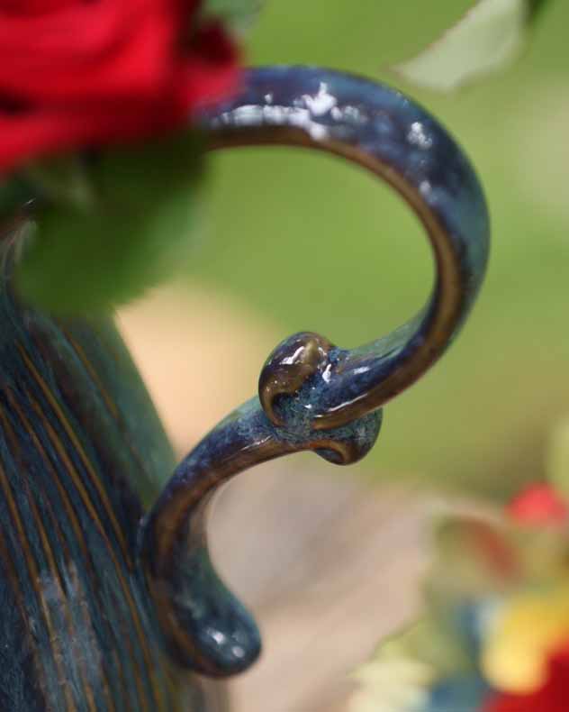 Aegean Blue Fluted Pitcher Jug Vase