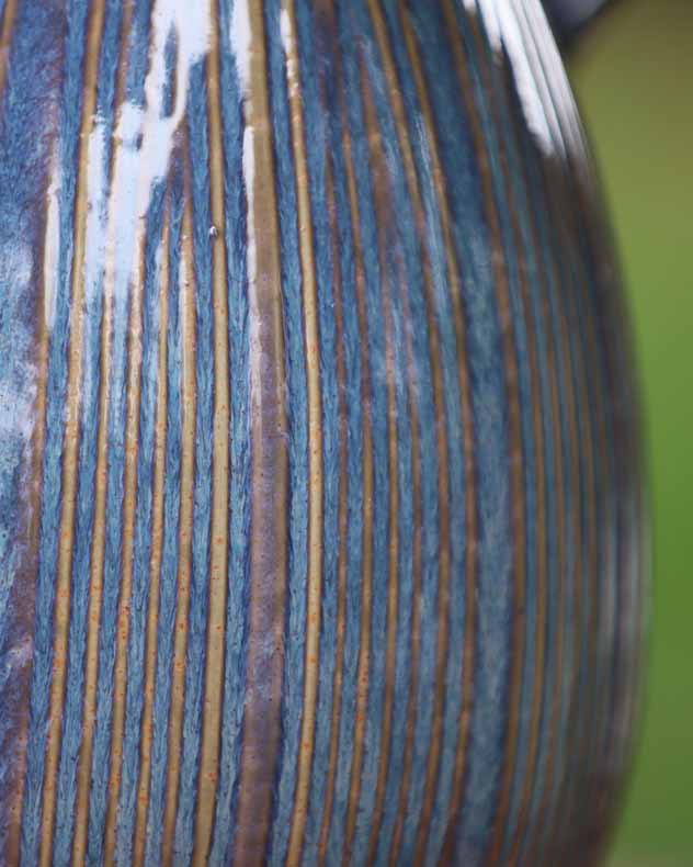 Aegean Blue Fluted Pitcher Jug Vase
