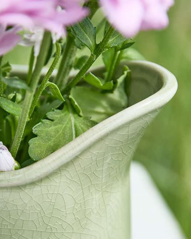 Green Fern Pitcher Jug Vase
