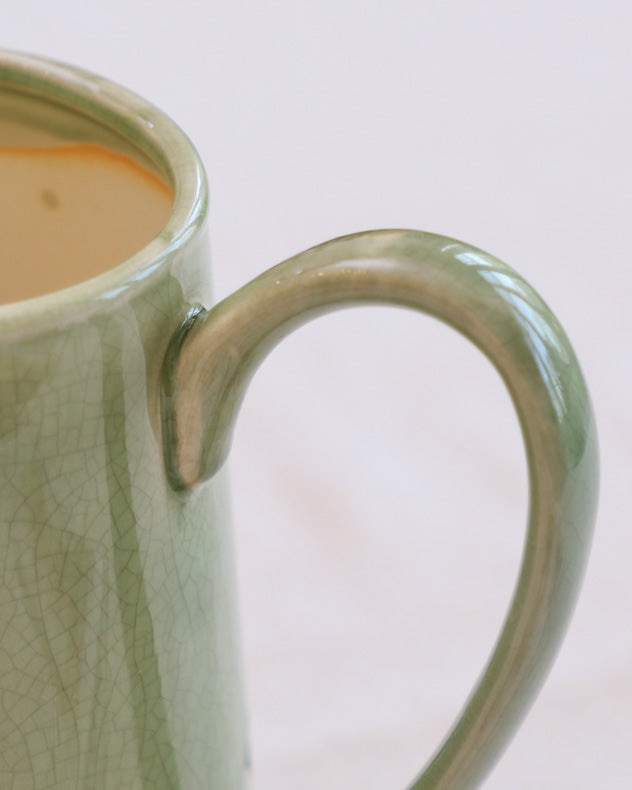 Green Fern Pitcher Jug Vase