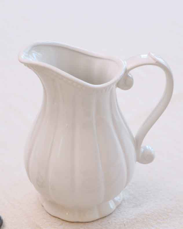 Ceramic Fluted White Jug Vase