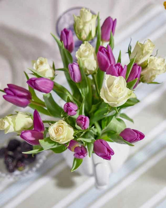 white and pink flowers