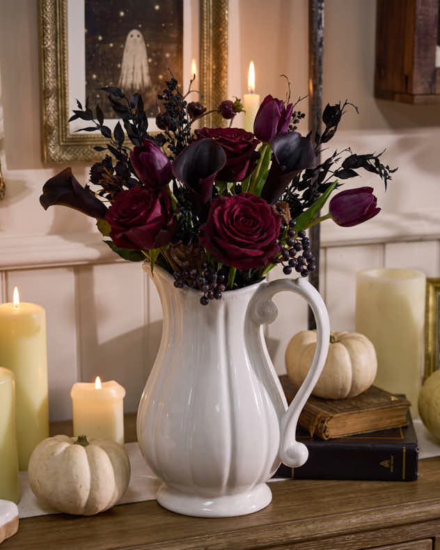 Ceramic Fluted White Jug Vase