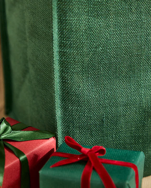 Winter Green Christmas Present Sack