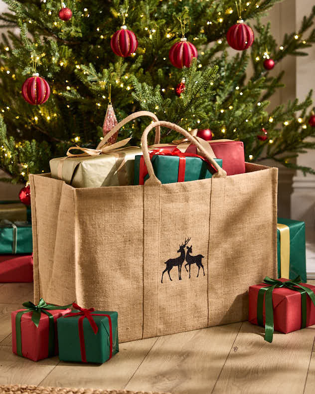 Natural Jute Gift Bags - Natural Deer Jute Gift Sack