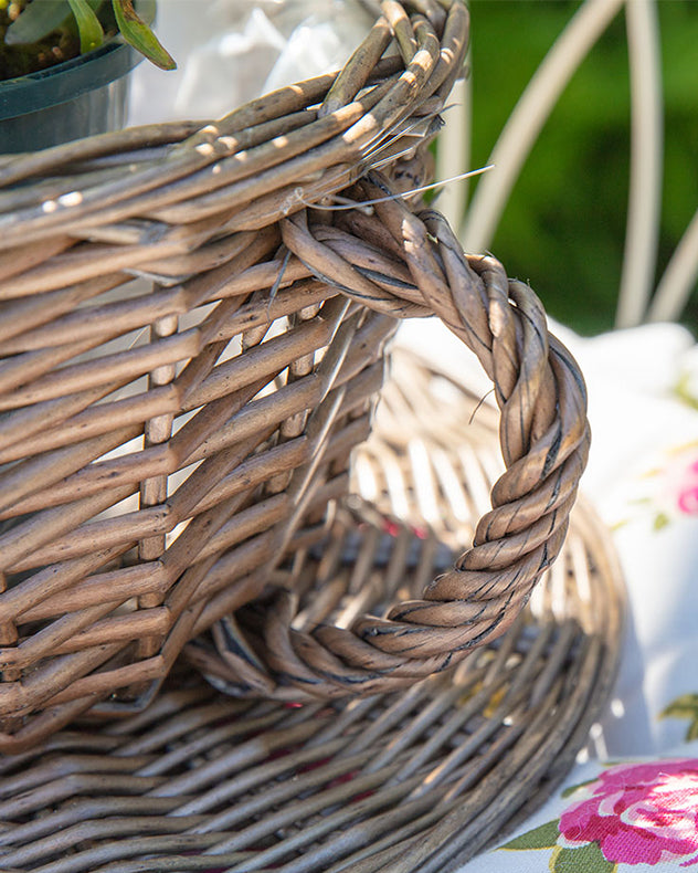 Novelty Tea Cup and Saucer Shaped Wicker Planter