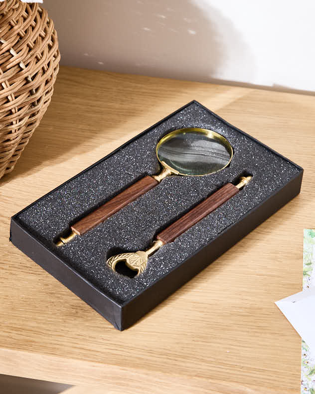 Brass Magnifying Glass & Bottle Opener