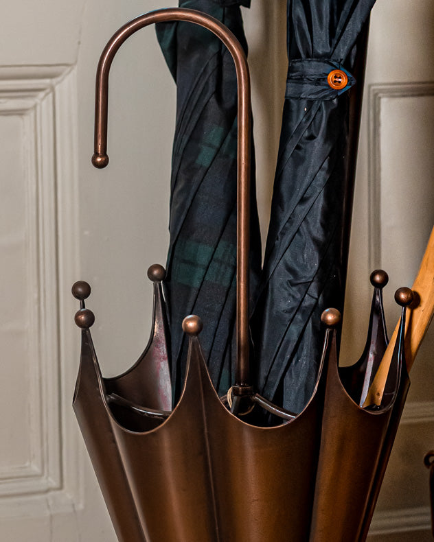 Brushed Copper Umbrella Stand Top View