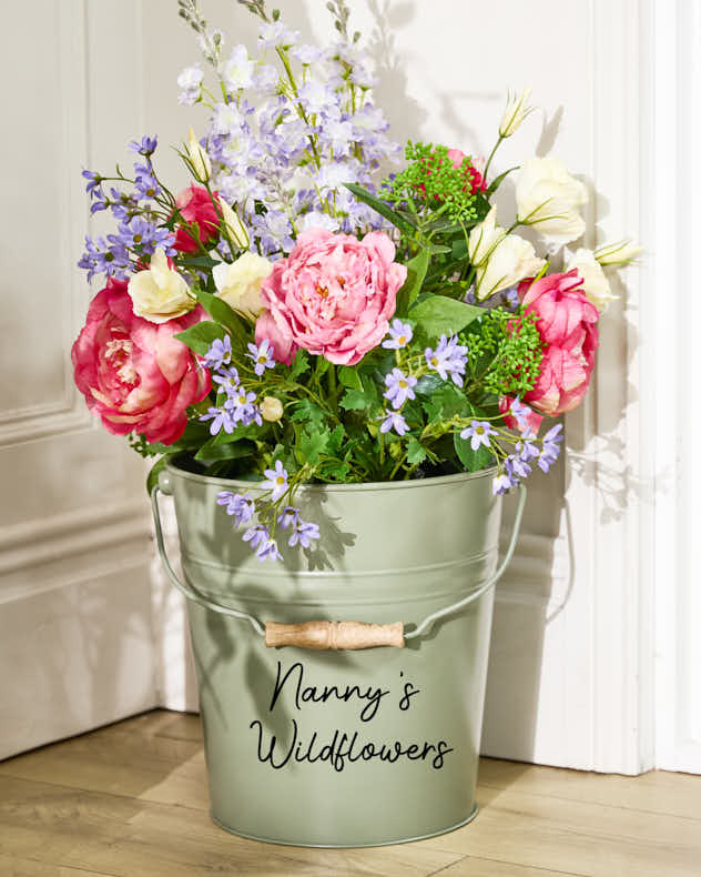 Personalised Sage Green Bucket Planter