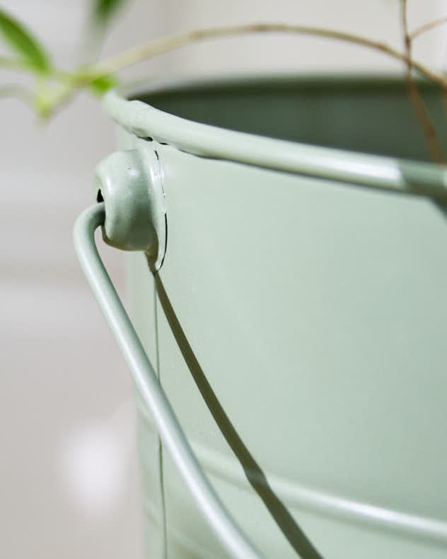 Sage Green Flower Pot Bucket Planter