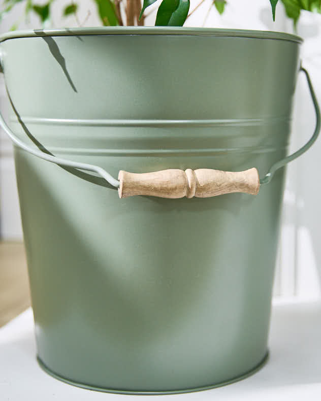 Sage Green Flower Pot Bucket Planter