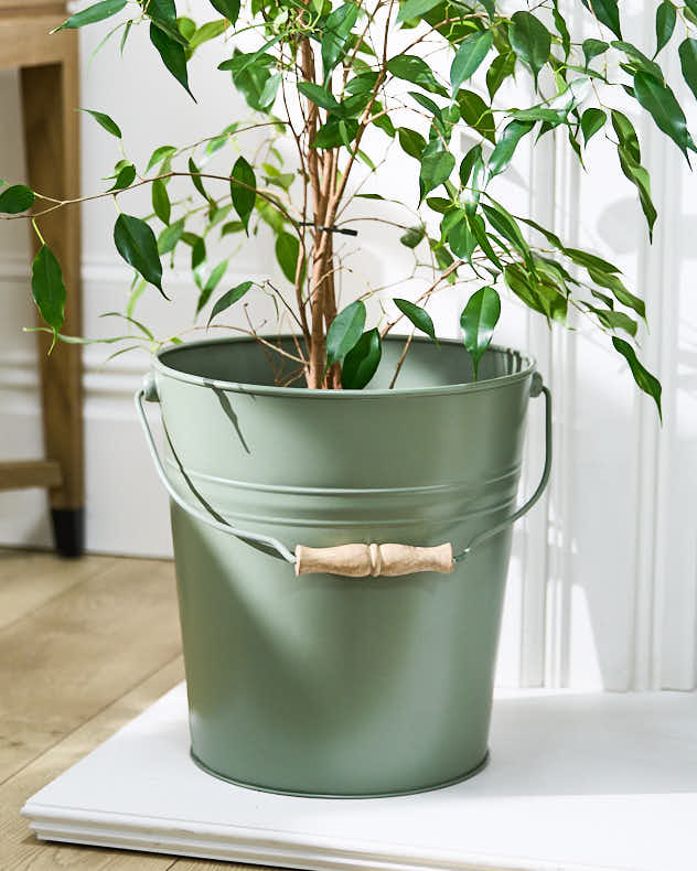 Sage Green Flower Pot Bucket Planter