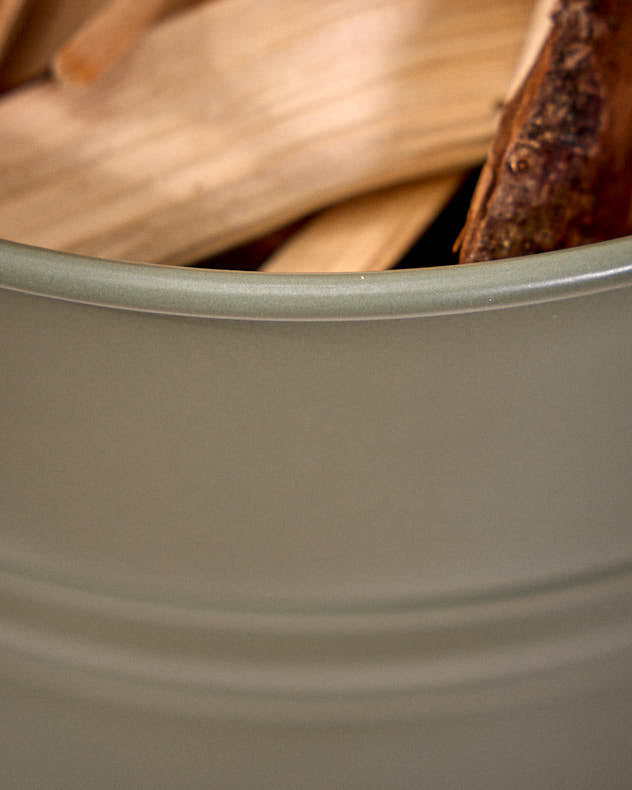 Sage Green Kindling Bucket