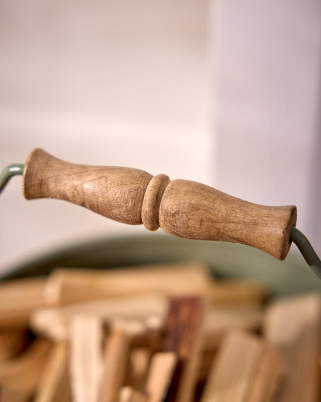 Sage Green Kindling Bucket