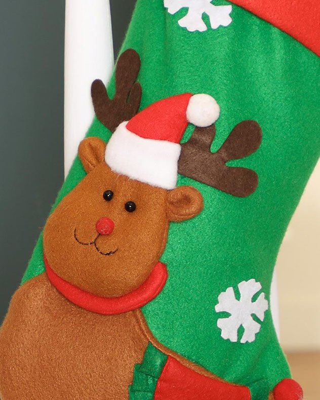 Personalised Dangling Legs Reindeer Christmas Stocking