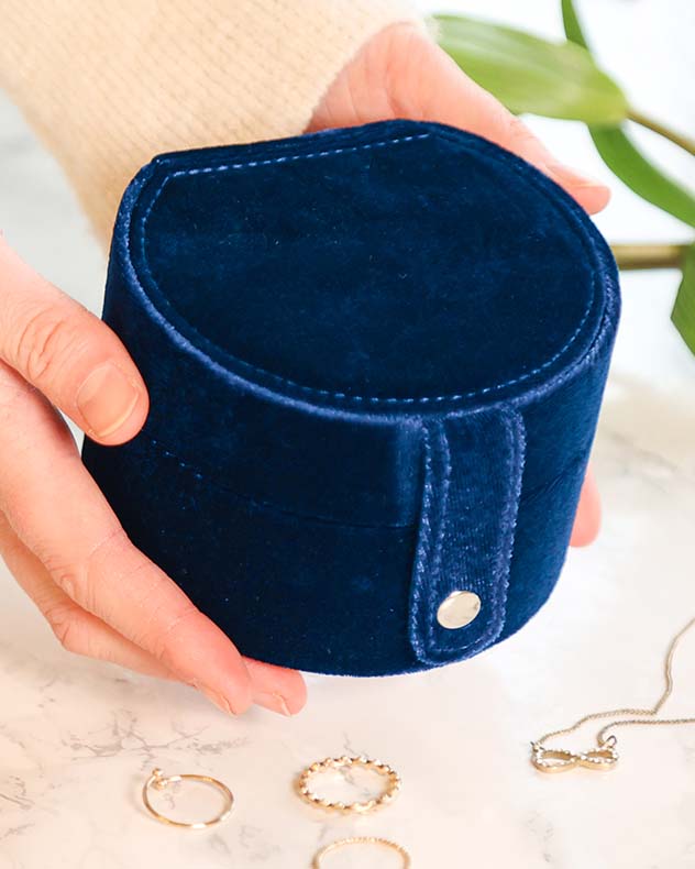 Jewellery Boxes - Sapphire Blue Velvet Jewellery Box