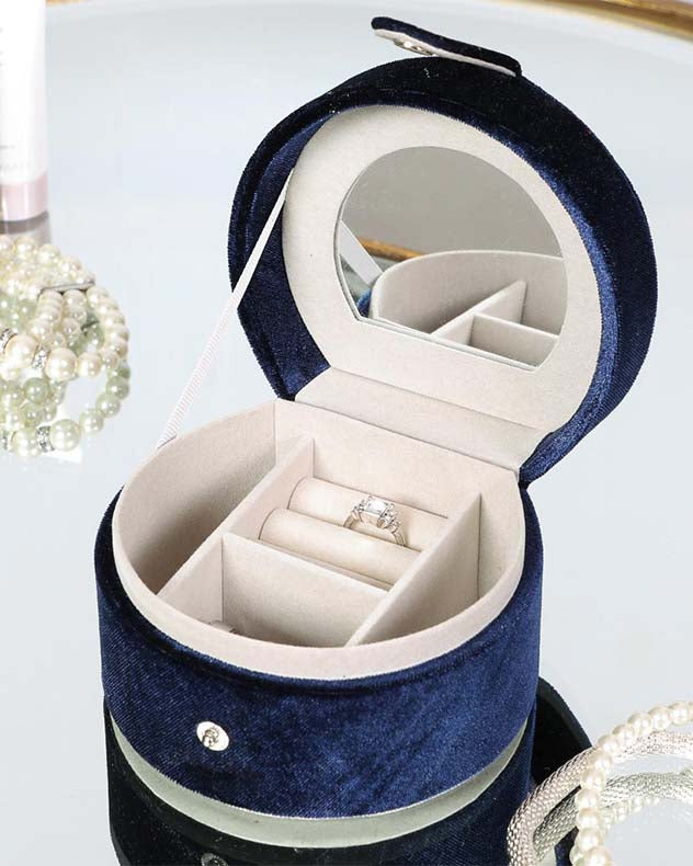 Bridesmaid Maid of Honour Gift Sapphire Blue Velvet Jewellery Box