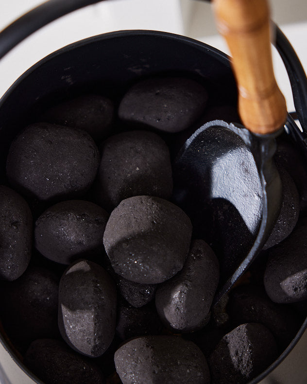 Log &amp; Coal Storage - Black &amp; Copper Coal Bucket with Scoop