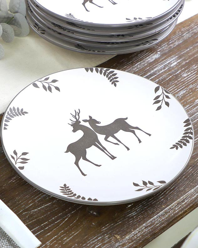 Grey Stag Dinner Plates