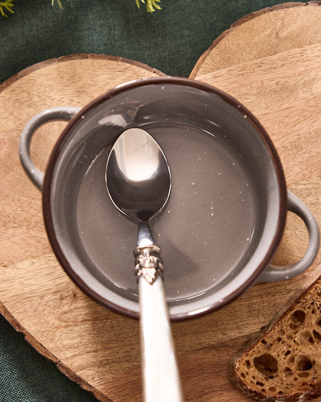 Grey Soup Bowl with Handles