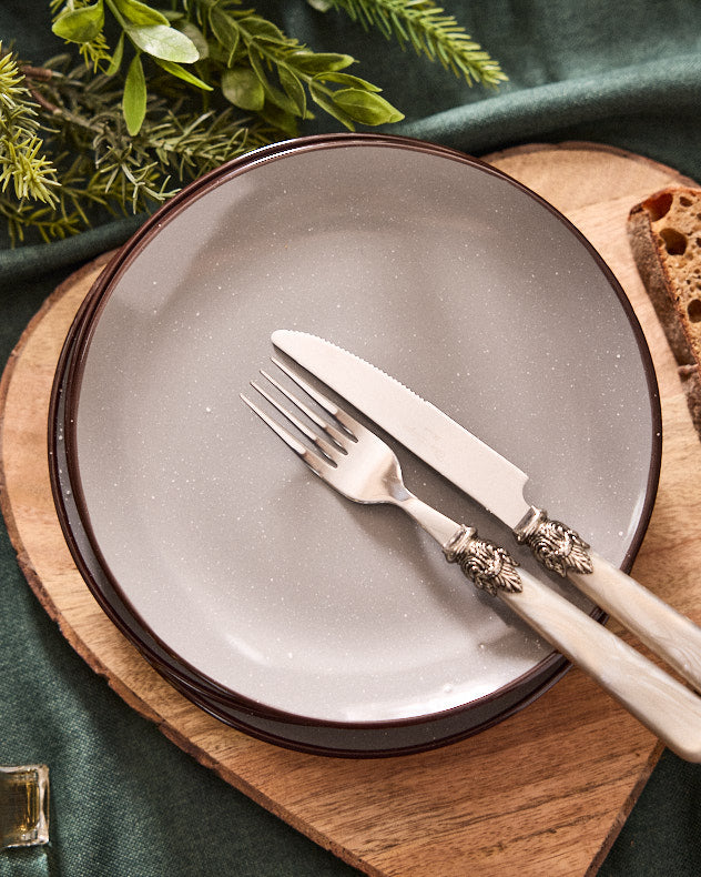 Single Grey Ceramic Plates - Peppered Grey Side Plate
