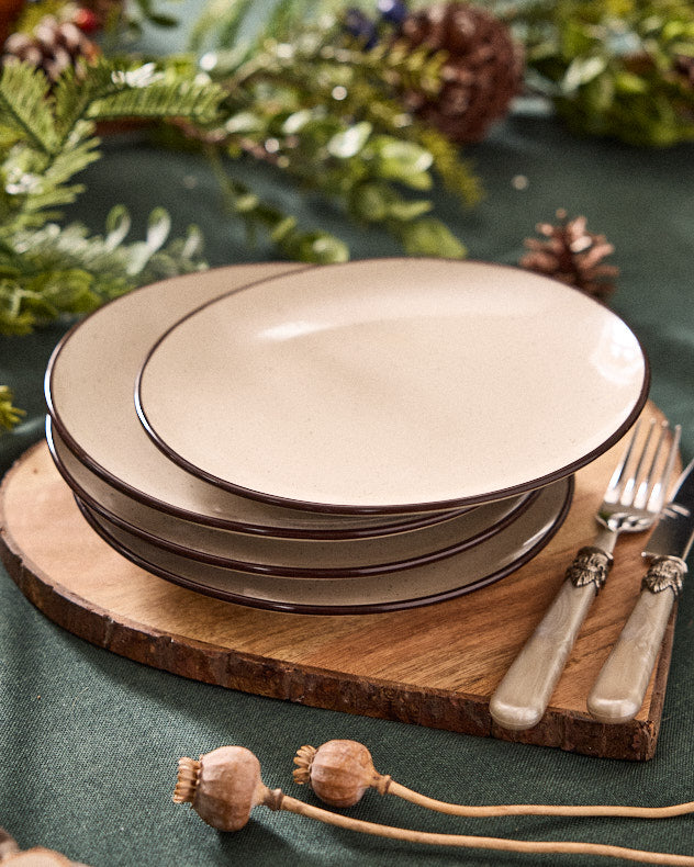 Single Cream Ceramic Plates - Peppered Cream Side Plate