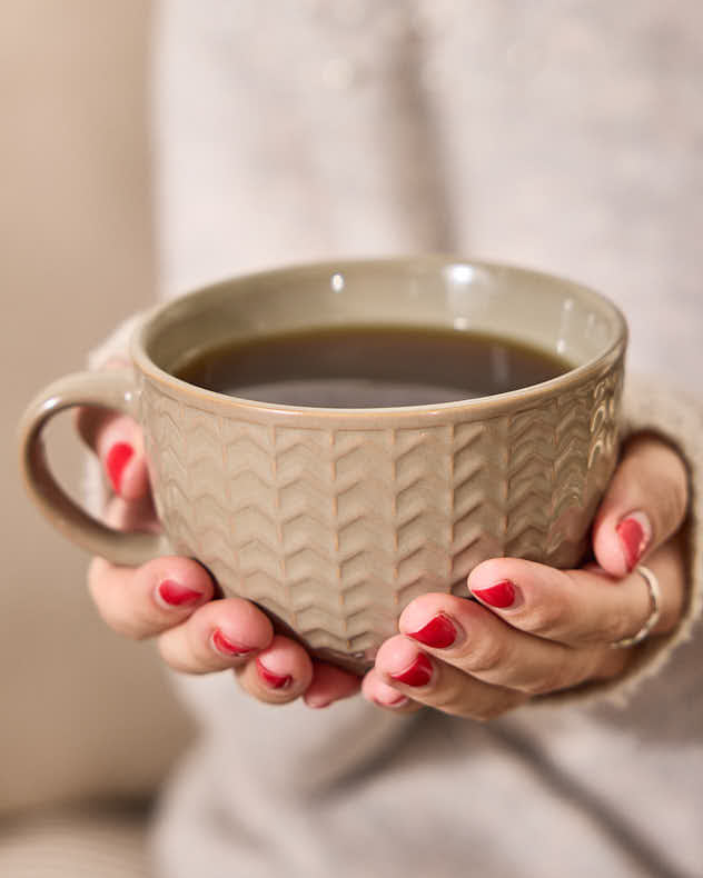 Grey Ceramic Mugs &amp; Coffee Cups - Wythe Large Grey Stoneware Mug
