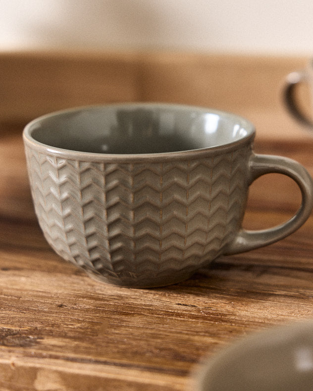 Wythe Large Grey Stoneware Mug